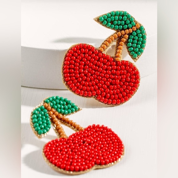 Francesca's Collections Jewelry - BNWT FRANCESCA’S CHERRY SEEDBEAD POST BACK EARRINGS NICKEL AND LEAD FREE